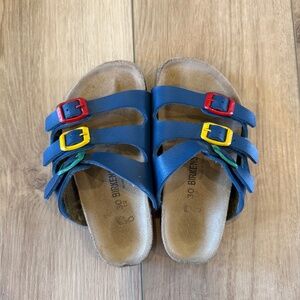 Birkenstock Florida Kids | EU 30 / US 12–13 | Blue + Rainbow Buckles